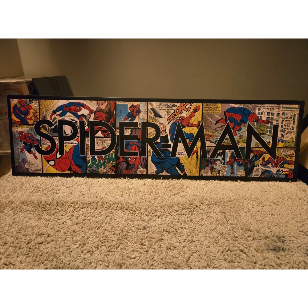 Marvel Spider-Man Comic Panel Canvas Wall Art Artissimo Panoramic Decor